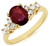ESTATE 1.60CT DIAMOND & AAA RUBY 14KT YELLOW GOLD CLASSIC OVAL & ROUND LOVE RING