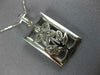 ANTIQUE .43CT DIAMOND 18KT WHITE GOLD RECTANGULAR FILIGREE FLOWER PENDANT 11364