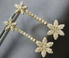 ESTATE 1.25CT DIAMOND 14KT YELLOW GOLD 3D DOUBLE FLOWER CLASSIC HANGING EARRINGS