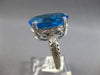 LARGE 13.97CT DIAMOND & AAA BLUE TOPAZ 14KT WHITE GOLD 3D OVAL & ROUND FUN RING