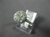 Estate .87Ct Diamond 14Kt White Gold 3D Classic Round Cluster Halo Fun Ring