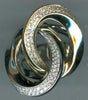 ESTATE WIDE .81CT DIAMOND 14KT 2 TONE GOLD 3D CLASSIC DOUBLE LOVE KNOT FUN RING