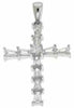 ESTATE .50CT DIAMOND 14KT WHITE GOLD 3D ROUND & BAGUETTE CROSS FLOATING PENDANT