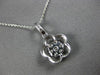 ESTATE .40CT DIAMOND 18KT WHITE GOLD 3D CLUSTER FLOWER FLOATING PENDANT