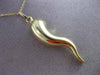 ESTATE 14K YELLOW GOLD 3D SHINY HANDCRAFTED ITALIAN HORN FLOATING PENDANT #24297