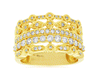WIDE .75CT DIAMOND 14KT YELLOW GOLD ROUND MULTI SHAPE STACKABLE SINGLE FUN RING