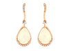 3.57CT DIAMOND & AAA OPAL 14K ROSE GOLD PEAR SHAPE & ROUND WAVE HANGING EARRINGS