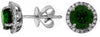 ESTATE 2.16CT DIAMOND & AAA RUSSALITE 14KT WHITE GOLD ROUND HALO STUD EARRINGS