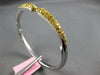 3.05CT INTENSE FANCY YELLOW DIAMOND 18KT WHITE GOLD 3D CUFF FUN BANGLE BRACELET