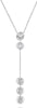 LARGE .53CT DIAMOND 14KT WHITE GOLD SOLITAIRE BY THE YARD BEZEL FLOATING PENDANT