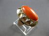 ANTIQUE LARGE AAA CORAL 14KT YELLOW & ROSE GOLD HANDCRAFTED FLORAL RING #28031