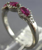 .65CT DIAMOND & AAA PINK SAPPHIRE 14KT WHITE GOLD 3 STONE HALO ANNIVERSARY RING