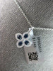 .48CT DIAMOND & AAA SAPPHIRE 18K WHITE GOLD CLASSIC FLOWER LOVE FLOATING PENDANT