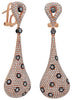 EXTRA LARGE 3.53CT WHITE & ROSE CHOCOLATE FANCY DIAMOND 18KT ROSE GOLD EARRINGS