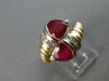 WIDE 3.15CT DIAMOND & AAA RUBY 14KT TWO TONE GOLD CRISS CROSS SNAKE RING #275412