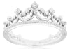 ESTATE .06CT DIAMOND 14KT WHITE GOLD 3D CLASSIC ROUND FILIGREE CROWN FUN RING