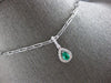 .92CT DIAMOND & AAA EMERALD 14K WHITE GOLD 3D PEAR SHAPE & ROUND CLASSIC PENDANT