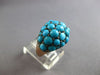 ANTIQUE WIDE AAA TURQUOISE 14KT ROSE GOLD HANDCRAFTED DOME SHAPE FUN RING #28087