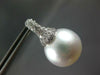LARGE .79CT DIAMOND & AAA SOUTH SEA PEARL 18K WHITE GOLD HUGGIE HANGING EARRINGS