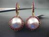 LARGE 1.60CT AAA AMETHYST & PINK SOUTH SEA PEARL 18KT ROSE GOLD HANGING EARRINGS