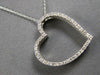 ESTATE .30CT DIAMOND 14KT WHITE GOLD 3D CLASSIC OPEN HEART FLOATING PENDANT