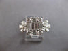 1.35CT DIAMOND 18K WHITE GOLD ROUND BAGUETTE & PEAR SHAPE DOUBLE FLOWER FUN RING