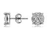 ESTATE 1.0CT DIAMOND 14KT WHITE GOLD CLASSIC ROUND CLUSTER FLOWER STUD EARRINGS