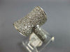 ESTATE LARGE 1.52CT DIAMOND 14KT WHITE GOLD 3D CLASSIC PAVE BARREL FUN RING