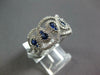 LARGE 1.46CT DIAMOND & AAA SAPPHIRE 18K WHITE GOLD 3D TEAR DROP ANNIVERSARY RING
