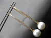 LARGE .57CT DIAMOND & AAA SOUTH SEA PEARL 18KT ROSE GOLD 3D BAR HANGING EARRINGS