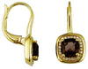 2.01CT DIAMOND & AAA SMOKEY TOPAZ 14KT YELLOW GOLD SQUARE HALO HANGING EARRINGS
