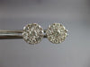 ESTATE LARGE 1.36CT DIAMOND 14KT WHITE GOLD 3D CLUSTER FLOWER STUD EARRINGS