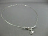 ESTATE .10CT DIAMOND PLATINUM SOLITAIRE DROP FLOWER NECKLACE BEAUTIFUL!! #9487