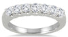 .75CT DIAMOND 14K WHITE GOLD CLASSIC ROUND 7 STONE SHARED PRONG ANNIVERSARY RING