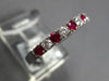 .60CT DIAMOND & AAA RUBY 18KT WHITE GOLD 3D 2.5mm SEMI ETERNITY ANNIVERSARY RING