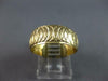 ESTATE WIDE 14KT YELLOW GOLD MATTE & SHINY HANDETCHED WEDDING ANNIVERSARY RING
