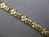 ESTATE WIDE 14KT YELLOW GOLD 3D CLASSIC MATTE & SHINY MULTI FLOWER FUN BRACELET