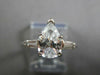 1.60CT CUBIC ZIRCONIA 14K WHITE GOLD PEAR SHAPE & BAGUETTE ENGAGEMENT RING 27580