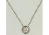 ESTATE .11CT DIAMOND 14KT WHITE GOLD 3D CLASSIC BEZEL ROUND FLOATING PENDANT
