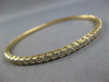 3CT DIAMOND 14KT YELLOW GOLD CLASSIC 3MM SEMI ETERNITY FLEXIBLE BANGLE BRACELET