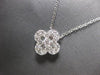 1.14CT DIAMOND 18KT WHITE GOLD 3D ROUND & BAGUETTE 4 LEAF CLOVER LOVE NECKLACE