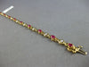 2.66CT DIAMOND & AAA RUBY 14KT YELLOW GOLD ROUND & OVAL XO LOVE TENNIS BRACELET