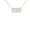 ESTATE .84CT DIAMOND 18KT WHITE GOLD 3D MULTI ROW RECTANGULAR PAVE LOVE NECKLACE