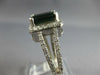 LARGE 5.15CT DIAMOND & AAA GREEN TOURMALINE 14KT WHITE GOLD HALO ENGAGEMENT RING