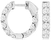 2.0CT DIAMOND 14KT WHITE GOLD 3D ROUND INSIDE OUT HUGGIE HOOP HANGING EARRINGS