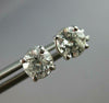 1.06CT DIAMOND 14KT WHITE GOLD 4 PRONG SOLITAIRE SCREWBACK STUD EARRINGS #27605