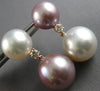 LARGE DIAMOND & AAA WHITE & PINK SOUTH SEA PEARL 18KT ROSE GOLD HANGING EARRINGS