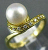ESTATE .18CT DIAMOND & AAA SOUTH SEA PEARL 18KT YELLOW GOLD SWIRL RING #4560