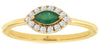 .33CT DIAMOND & AAA EMERALD 14K YELLOW GOLD ROUND & MARQUISE EVIL EYE LUCKY RING