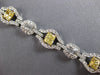 LARGE 9.06CT WHITE & FANCY YELLOW DIAMOND 18KT 2 TONE GOLD LOVE TENNIS BRACELET
